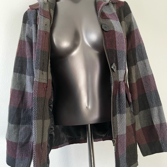 Volcom Women’s Junior Plaid to the Bone Peacoat Style Jacket Size‎ XS. # Cold - Picture 7 of 12